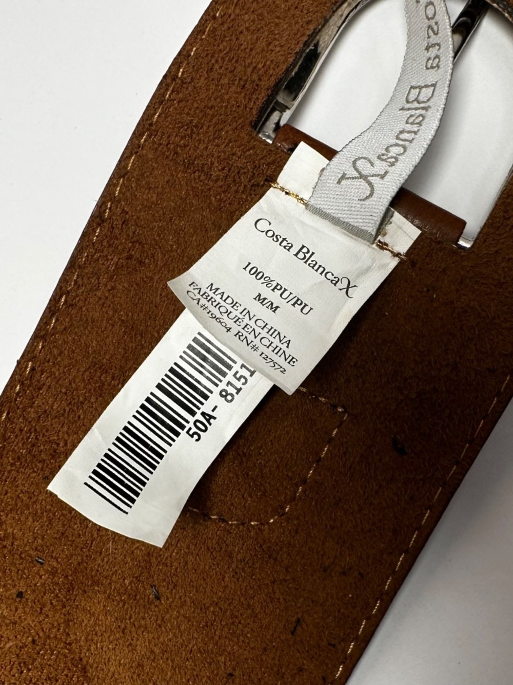 Costa Blanca Brown Double Buckle Wide Waist Belt Medium Adjustable - Picture 6 of 11